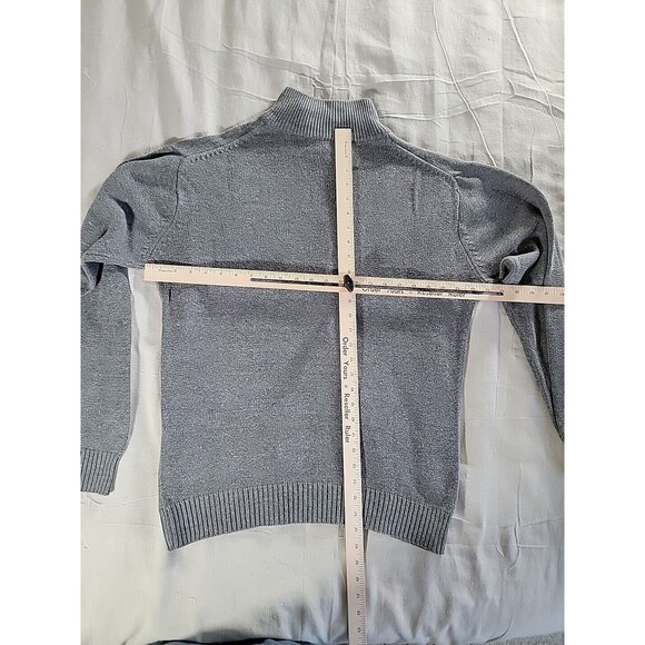 Oscar De La Renta Sweater Mens L 1/4 Zip Pullover Gray Preppy Casual Soft Knit - Picture 8 of 12